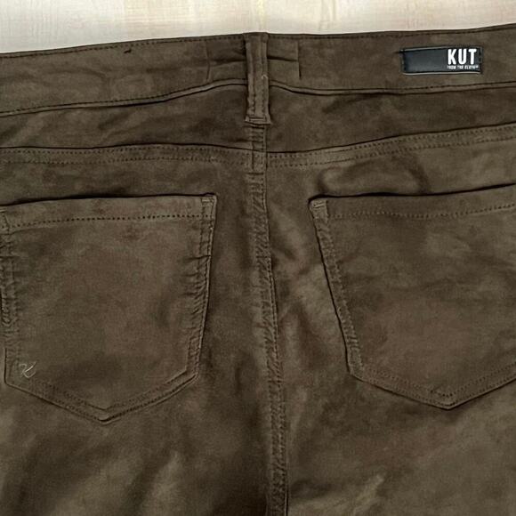 KUT From the Kloth Connie High Rise Ankle Skinny Pants Sz 6 Faux Suede Brown - Picture 8 of 8